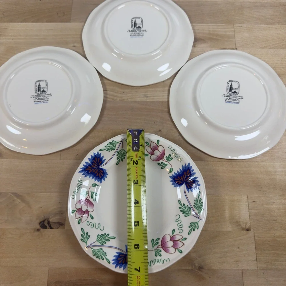 Simpsons Ltd England Greenfield Village Pfaltzgraff Floral Plates Set of 5 6.75